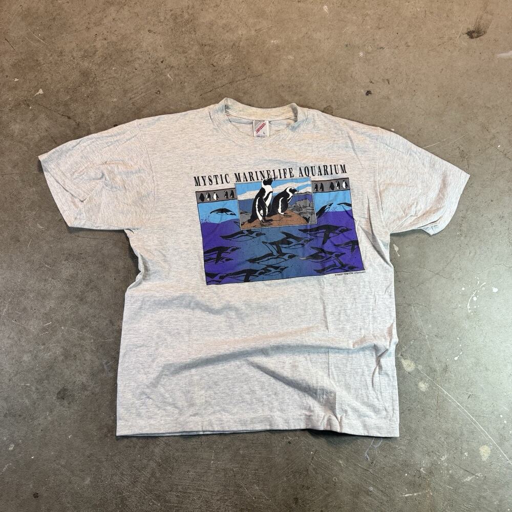 vintage 90s MYSTIC MARINELIFE AQUARIUM CONNECTICUT T-Shirt LARGE